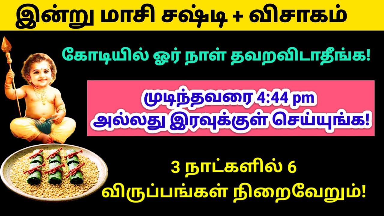 இன்று கோடியில் ஓர் நாள் யாரும் தவறவே விடாதீங்க!இதை மட்டும் செய்யுங்க!|panamsera|sasti|சஷ்டி|murugan 