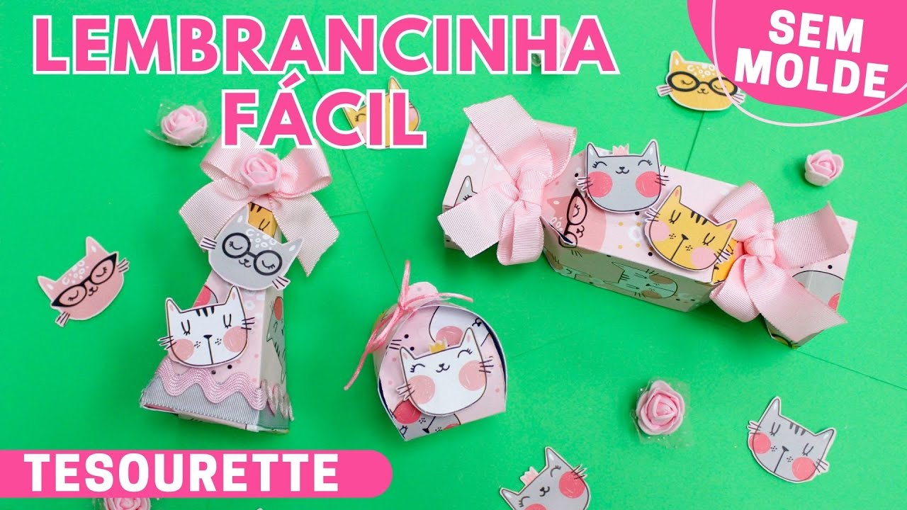 Lembrancinhas Sem Molde CAIXA PIRÂMIDE, BALA e BEM CASADO | Personalizados Para Festa Sem Impressora