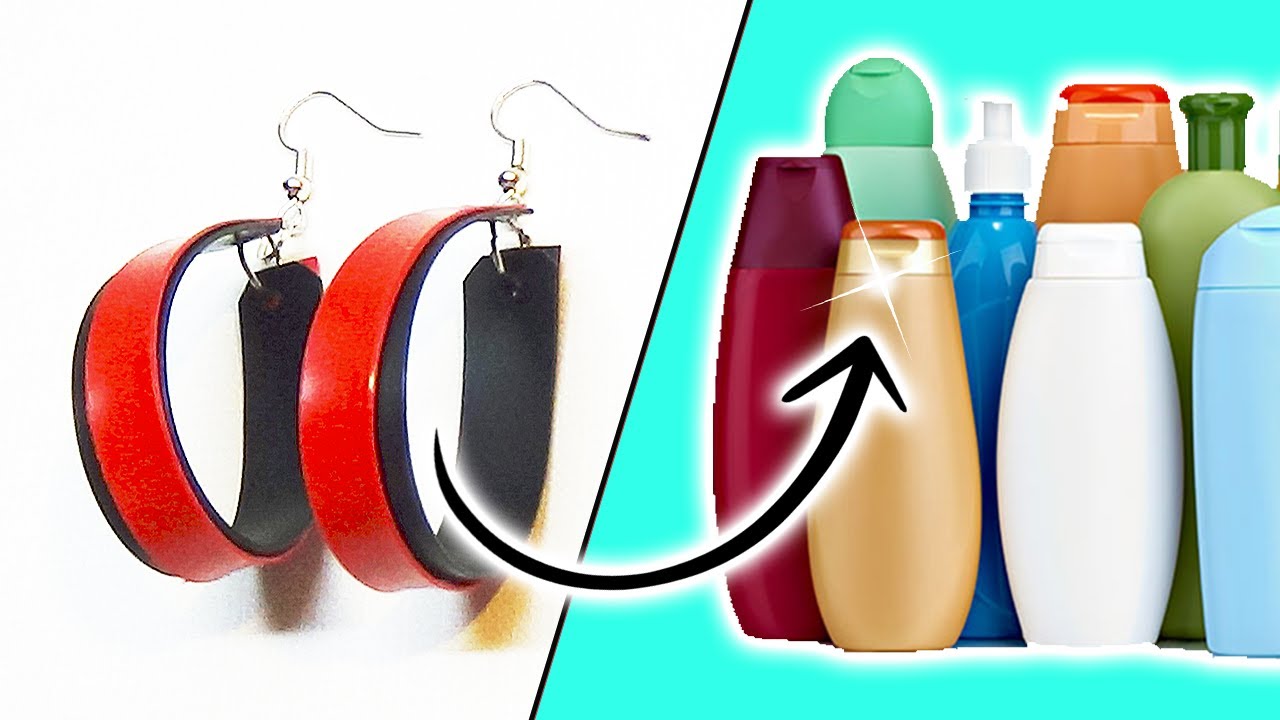 Cómo hacer Pendientes con botes de plástico (Reciclaje) Ecobrisa.