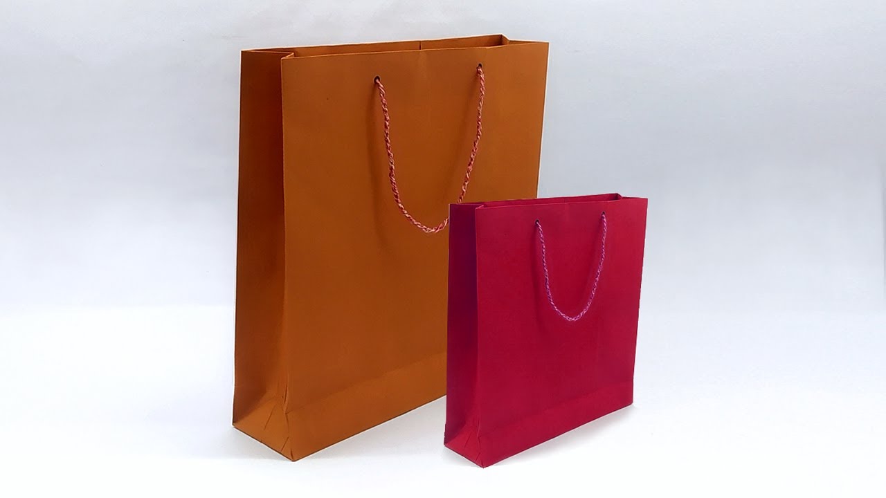 DIY Easy Paper Bag Making At Home - How To Make A Shopping Bag With A4 Paper - Handmade Origami Bag