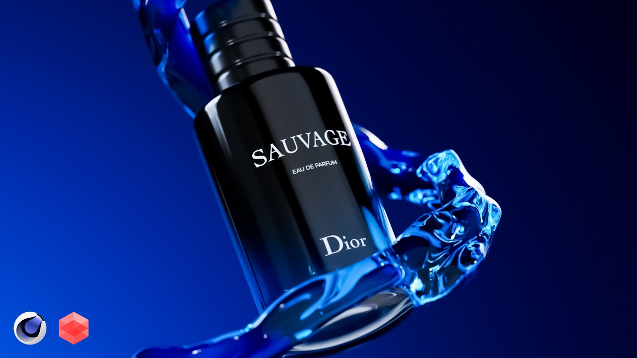Modelado de Producto en Cinema 4D 2025 | Sauvage Dior + Simulación de Liquido | Español
