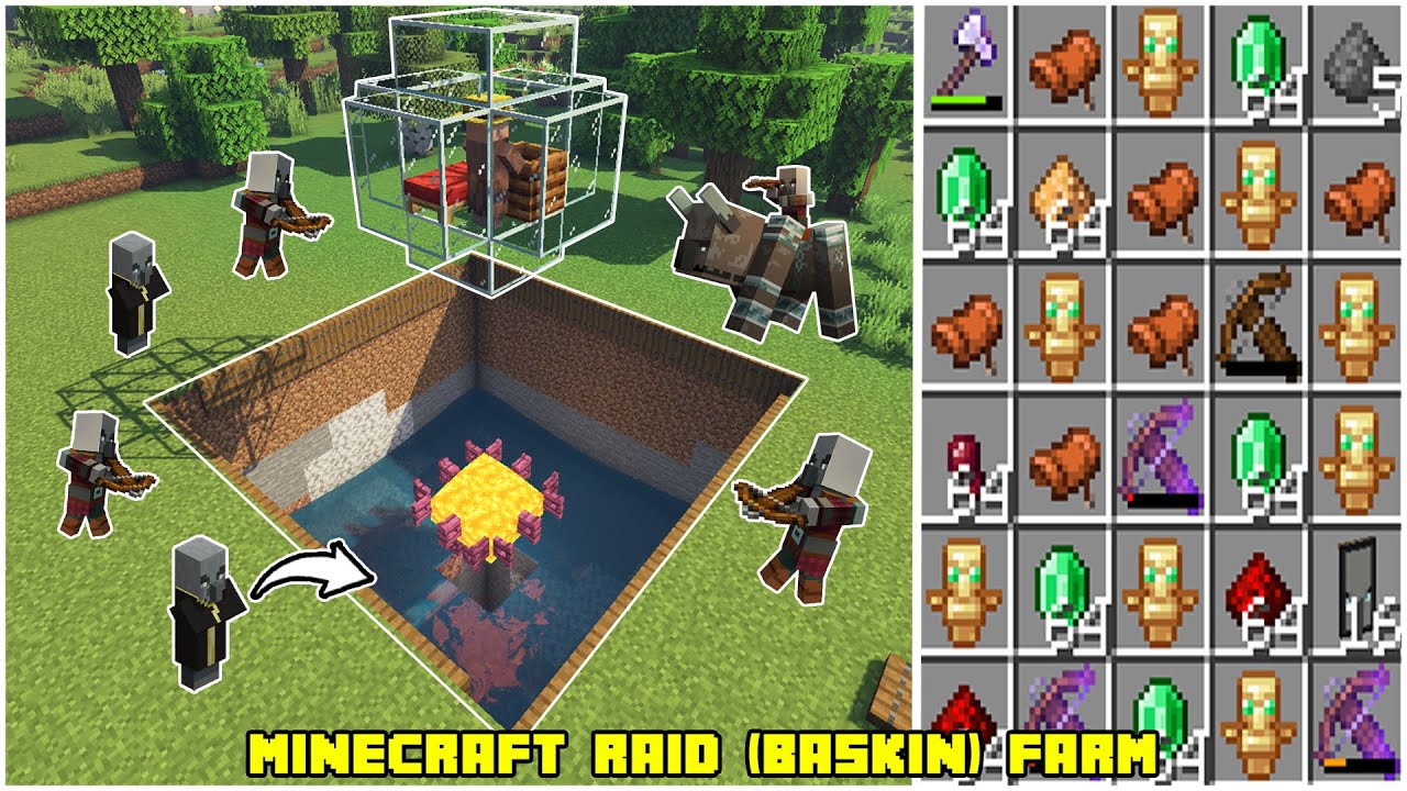 SINIRSIZ TOTEM VE ZÜMRÜT !!! Minecraft Baskın ( Raid) Farmı Nasıl Yapılır ? l Minecraft Sistemler