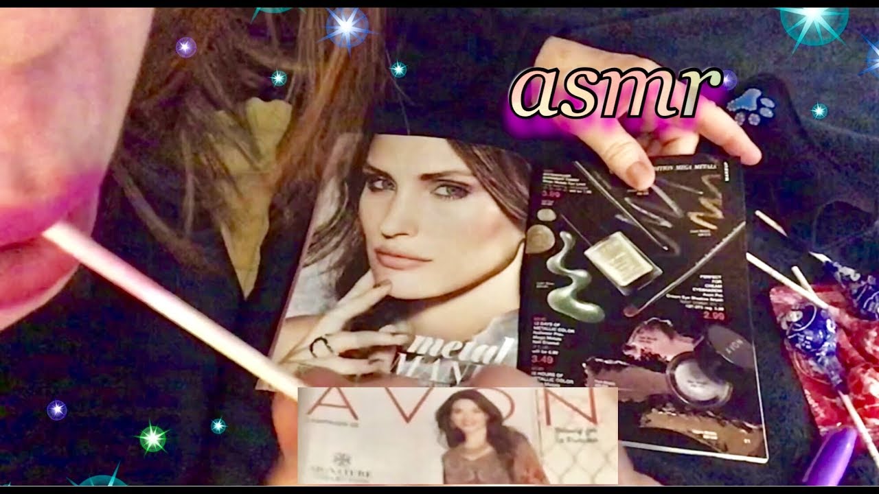 Quiet ASMR Whisper 🎧 Avon Catalog, browsing, commenting, spine creasing