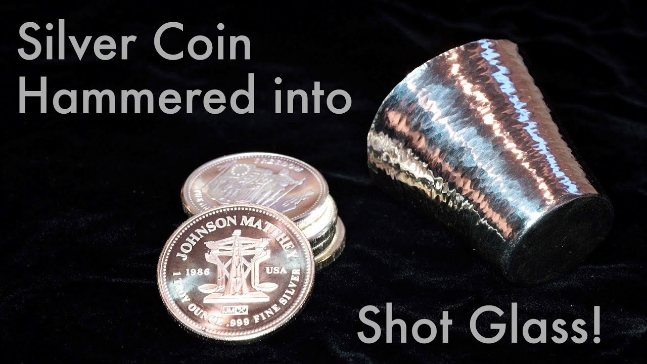Silver Coin Hammered into a Shot Glass