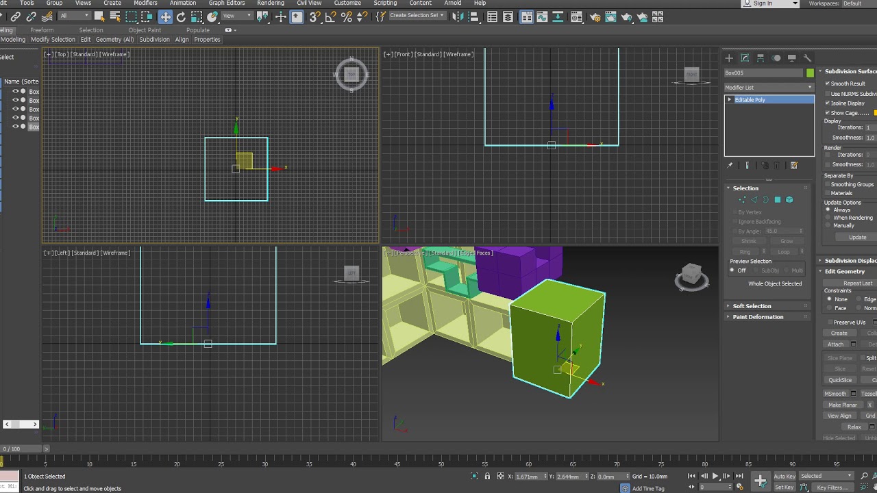 3DS MAX EditablePoly를 이용한 기초모델링1