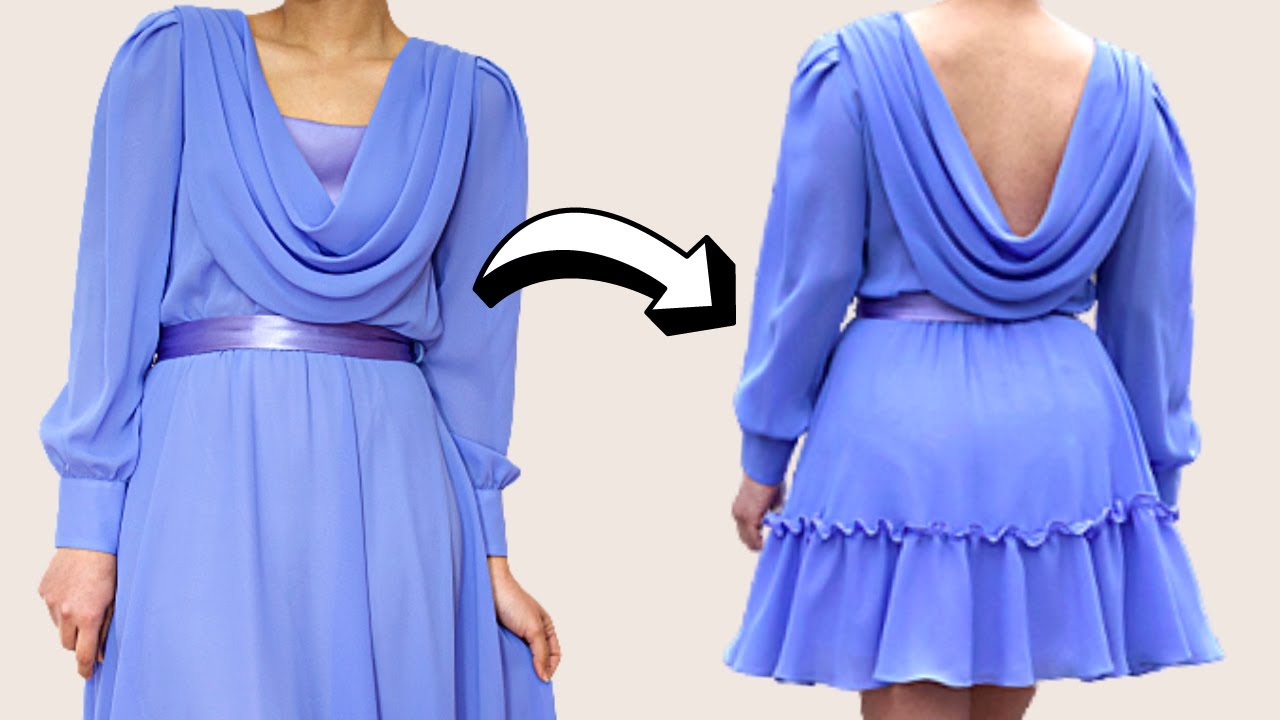 DIY Vintage Dress Transformation | How to Add Lining and Ruffle Hem to a Dress