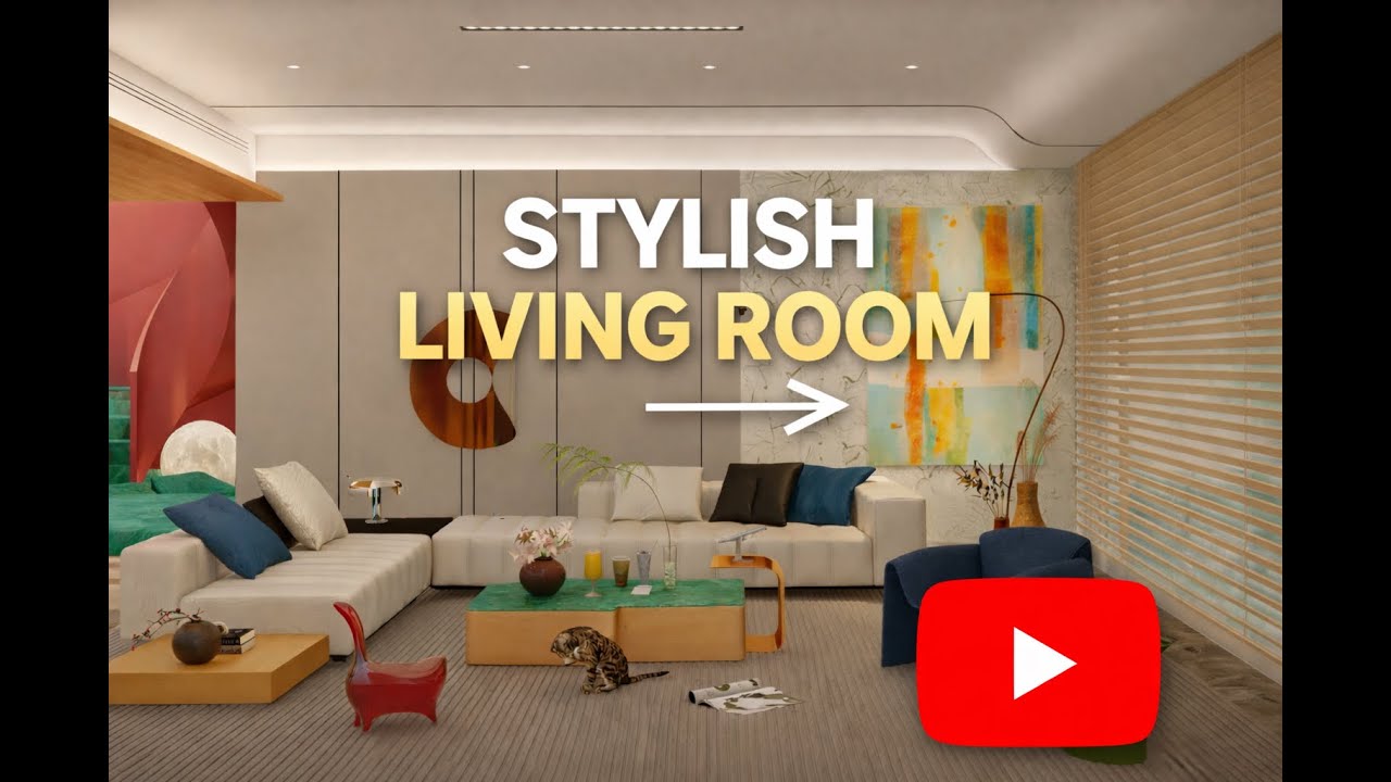 Luxury Living Room Interior Animation | Realistic 3D Walkthrough