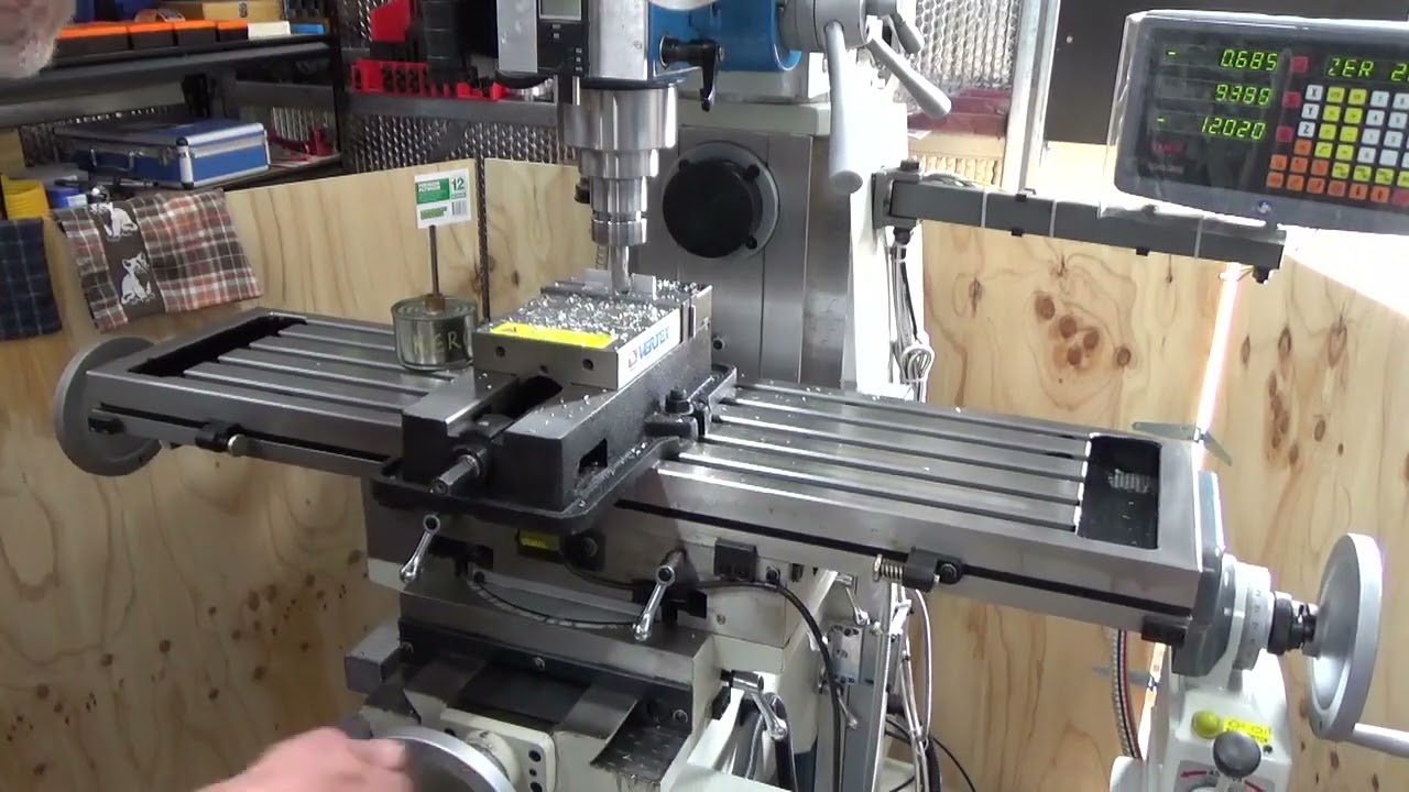 Machining an aluminium bracket using the Hafco HM 54GV mill to support a servo motor part 2