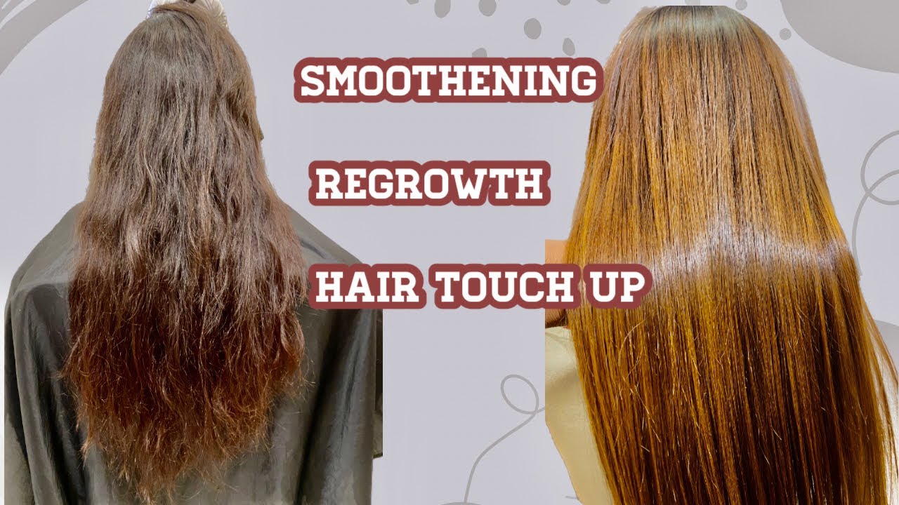 How to: Hair smoothing/Straightning/Rebonding/ with keratin /treatment Regrowth Hair/ Touch up