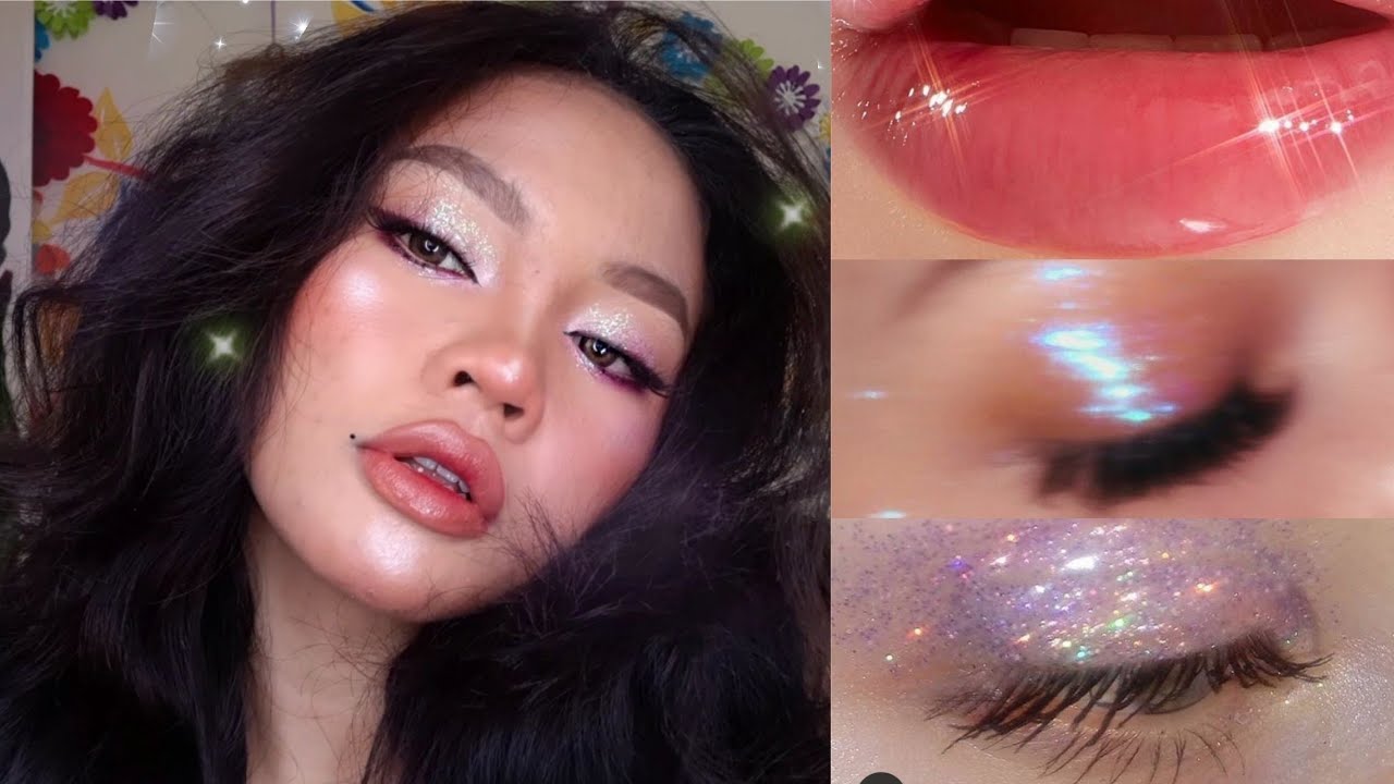 DREAMY GLITTER MAKEUP! +Speaking English Only Challenge! Laptrip