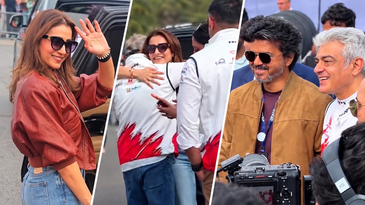 😍 Trisha Meets CM Vijay & Ajith 🔥 Latest Video | London Car Race | Le Mans Cup | Reunion