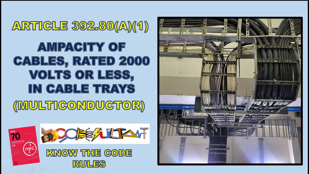 CABLE TRAY SIZING CALCULATION AND AMPACITY OF CONDUCTORS (MULTICONDUCTORS)-392 80(A)(1)-NEC 2023