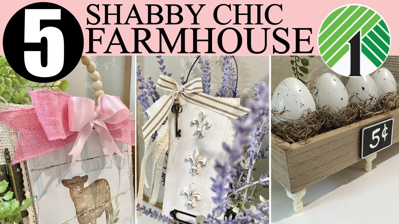 5 Dollar Tree (SPRING) Shabby Chic Farmhouse DIY Crafts | Heidi Sonboul