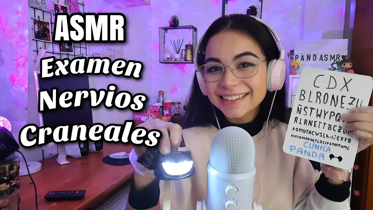 ASMR EXAMEN DE NERVIOS CRANEALES!🧠 ROLEPLAY MÉDICO en español👩🏻‍⚕️🩺  | ASMR para dormir  | Pandasmr