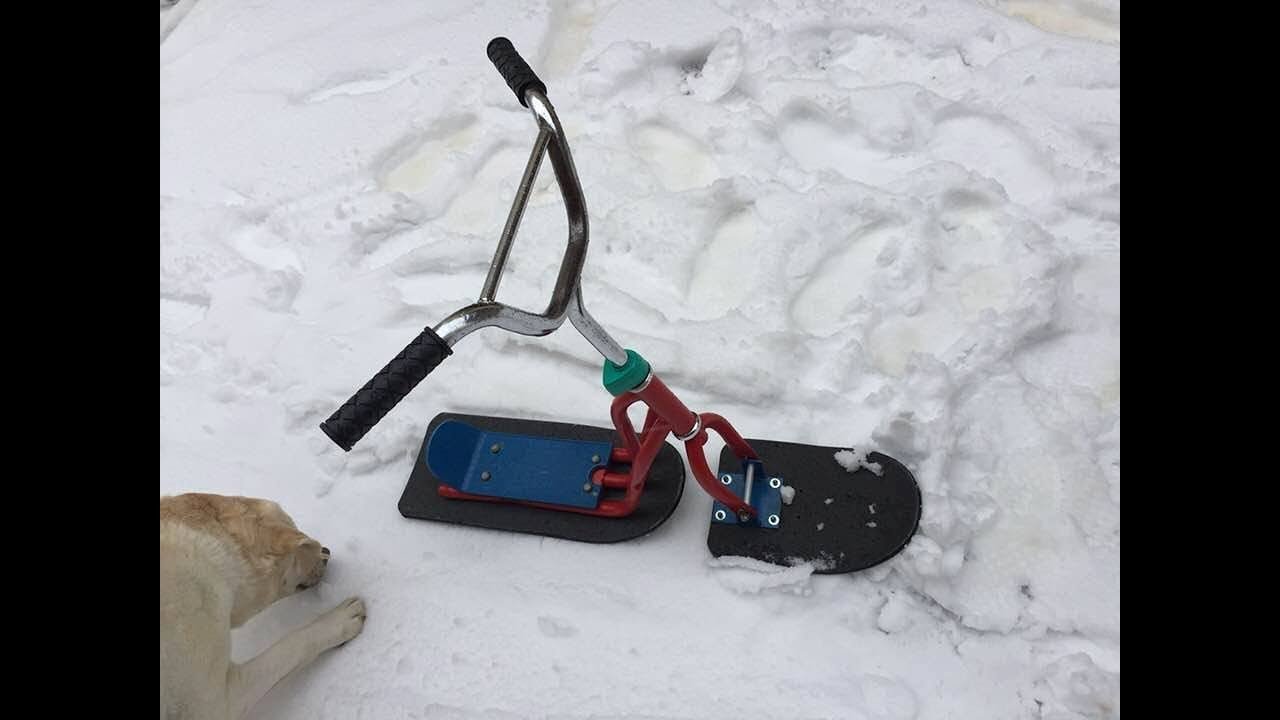 DIY : Transformation de trottinette à vélo de neige, snow bike, snow scoot ……… Kastepat