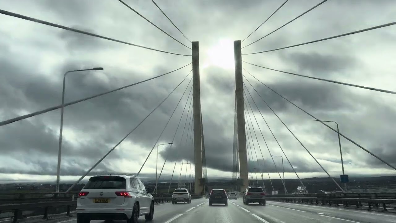 Drive thru Dartford Bridge, Kent, England