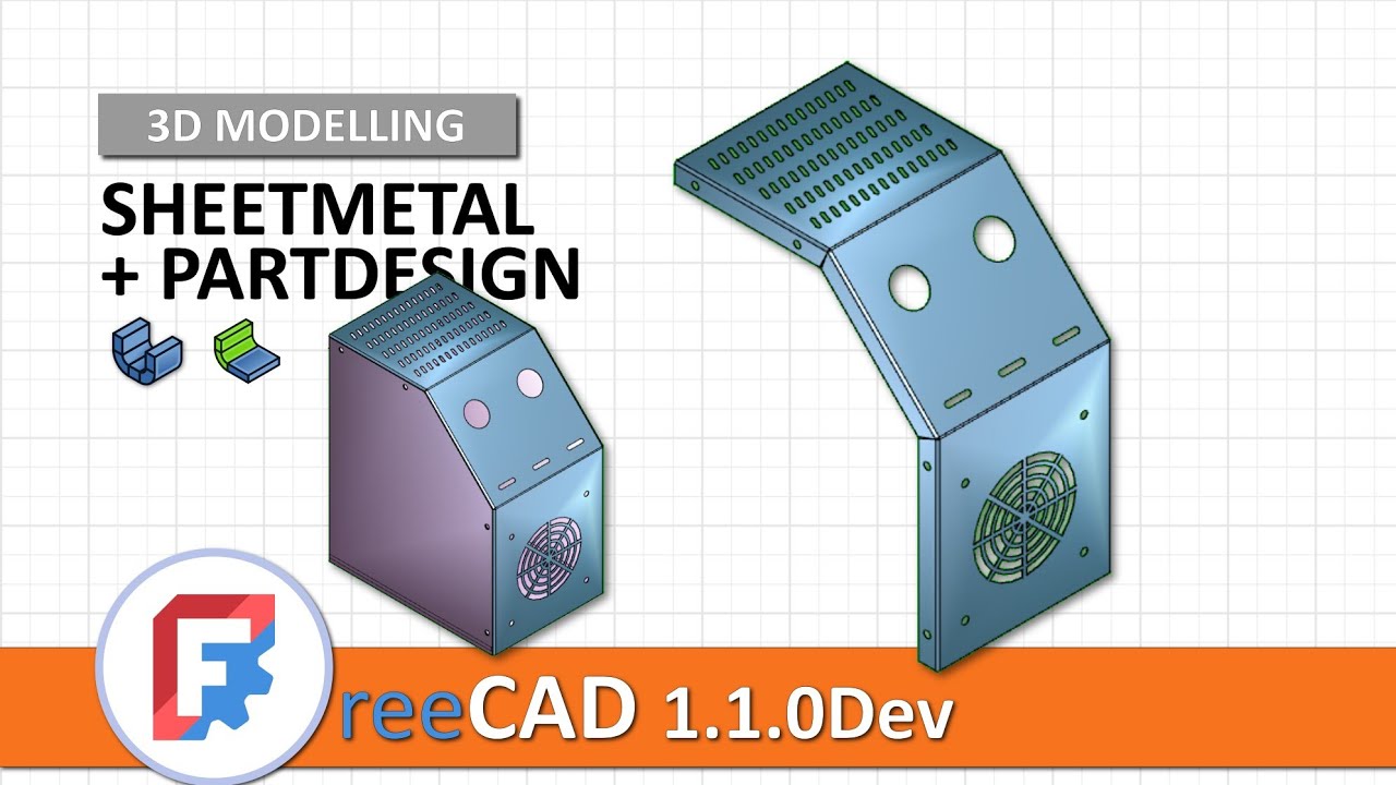 FreeCAD 1.1Dev: 3D Modeling with SheetMetal & PartDesign | Practical exercise