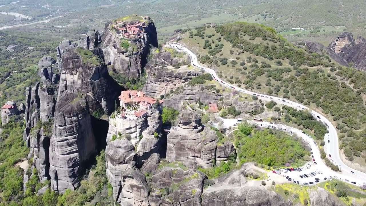 Drone Fly Over Meteora, Greece