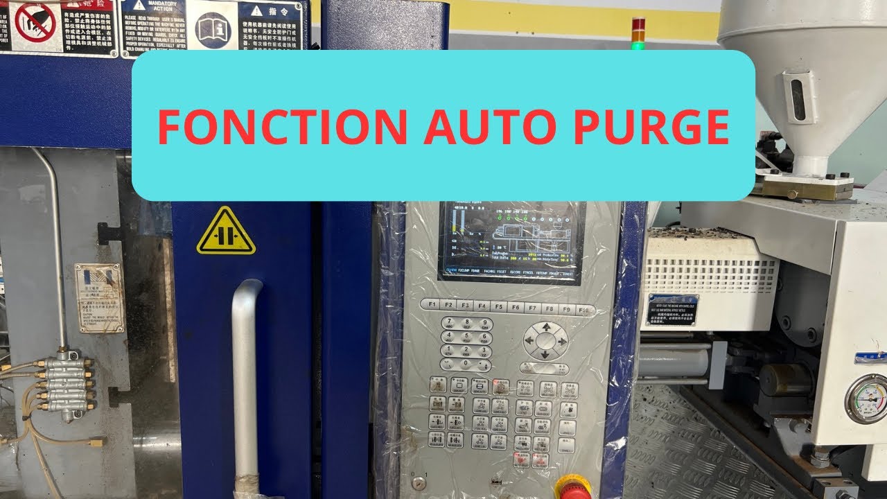 Fonction AUTO PURGE sur machine injection plastique, vidage automatique du fourneau