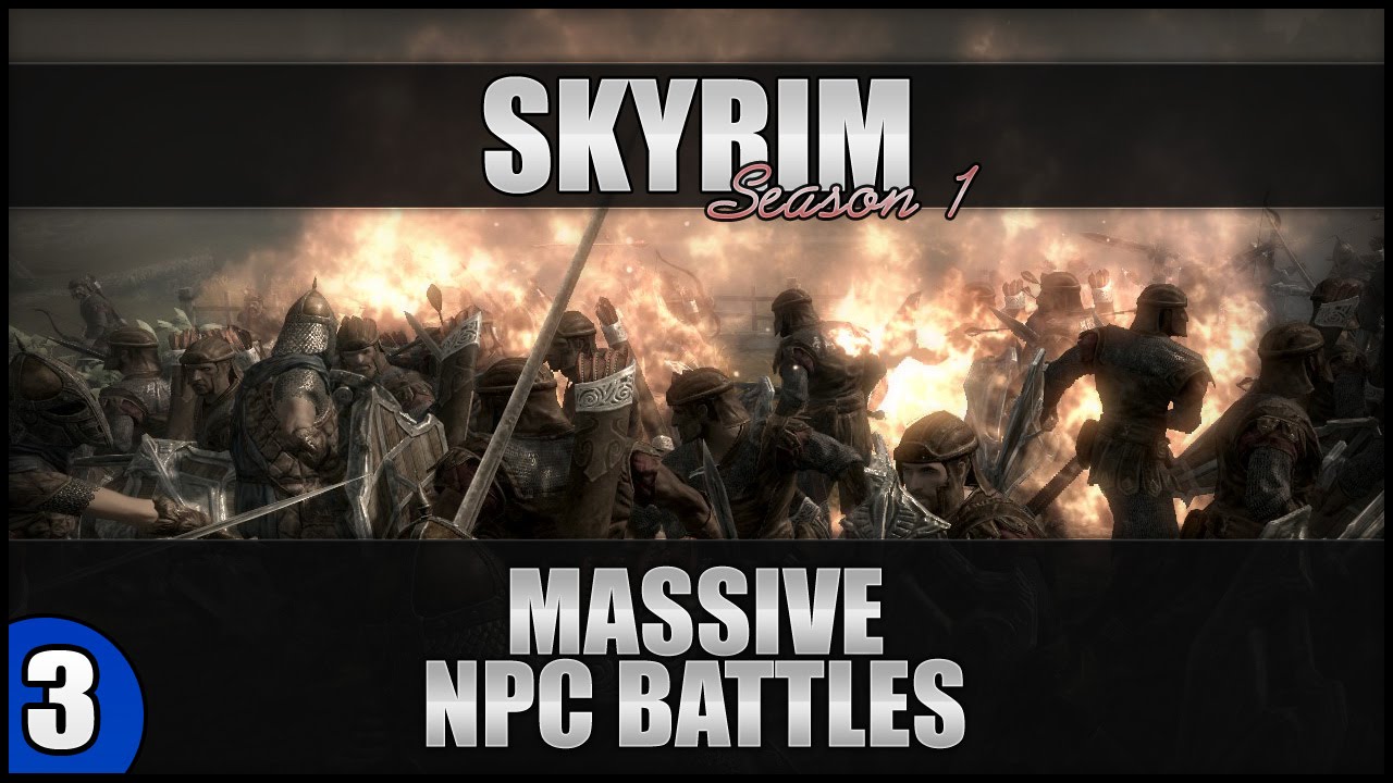 ♛ Skyrim Massive NPC Battles - 30 Silver Hand VS 4 Savage Werewolves