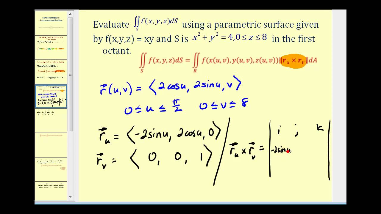 Surface Integrals with Parameterized Surface - Part 1
