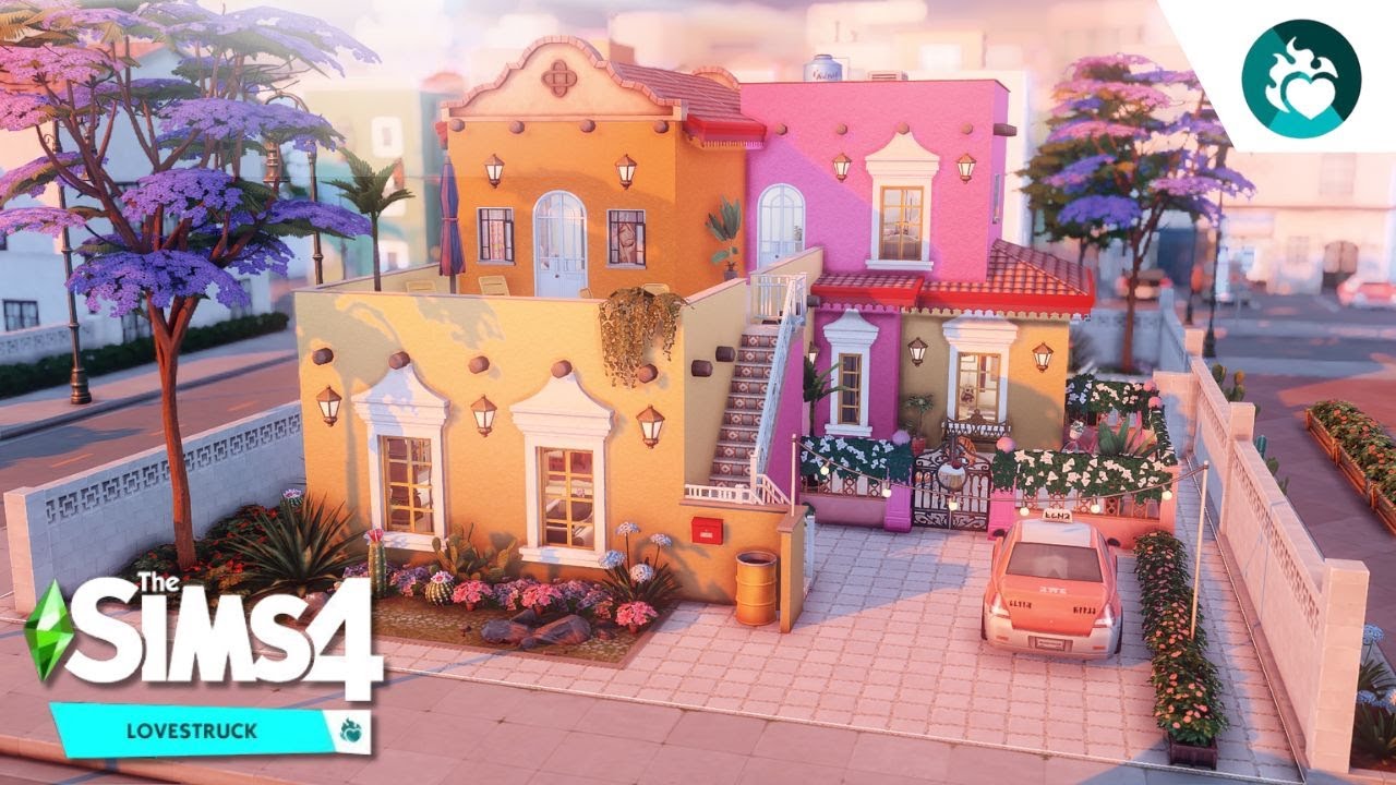 CASITA DEL AMOR  IN CIUDAD ENAMORADA  - LOVE STRUCK - THE SIMS 4 - SPEEDBUILD- NO CC