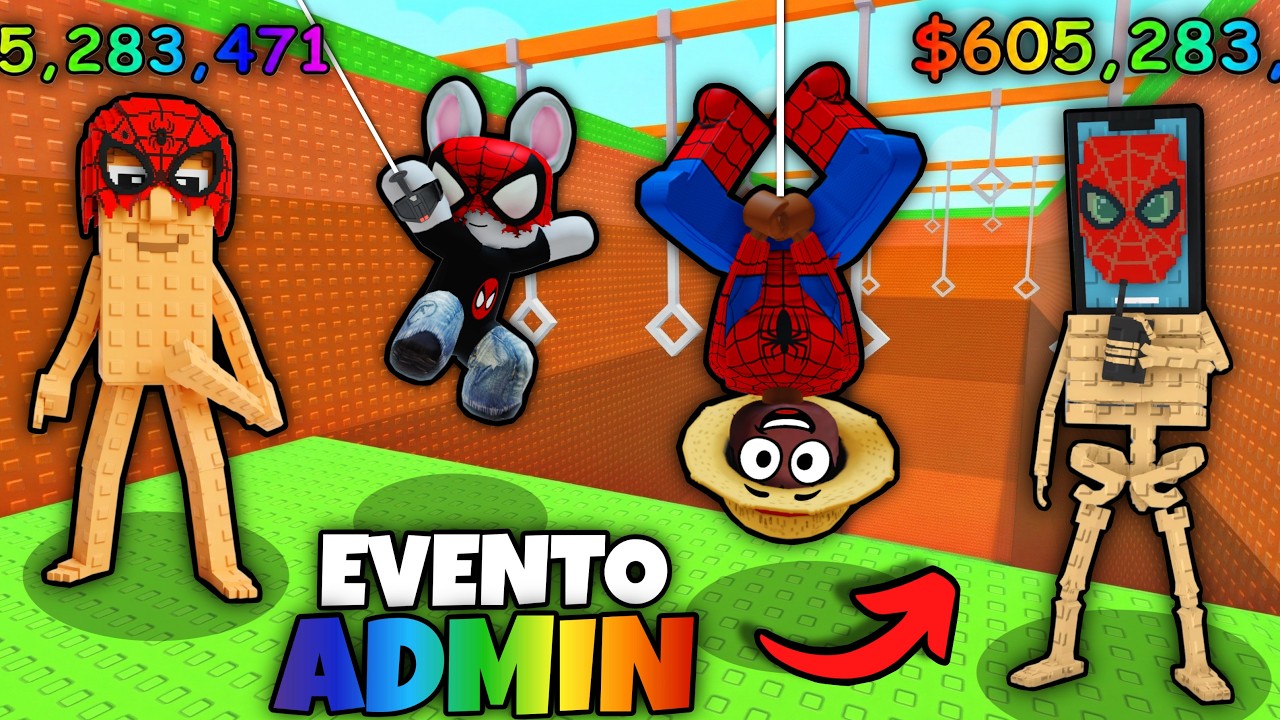 VIRAMOS O HOMEM ARANHA NO EVENTO DE ADMIN do ROUBE UM BRAINROT DE BALANÇAR JUNTO COM O LARRYZINHO!