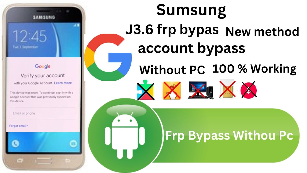 samsung j3.6 frp bypass without pc ||  bypass google account || new method || 100 % working