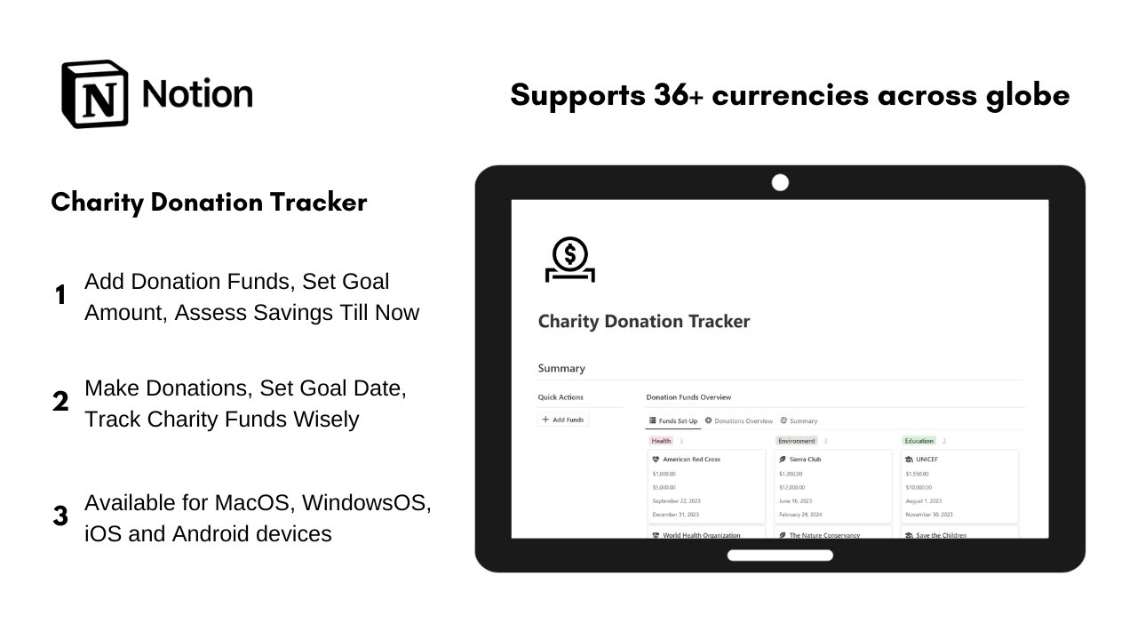 Charity Donation Tracker | How to track, plan and donate for charities using @Notion in 2023