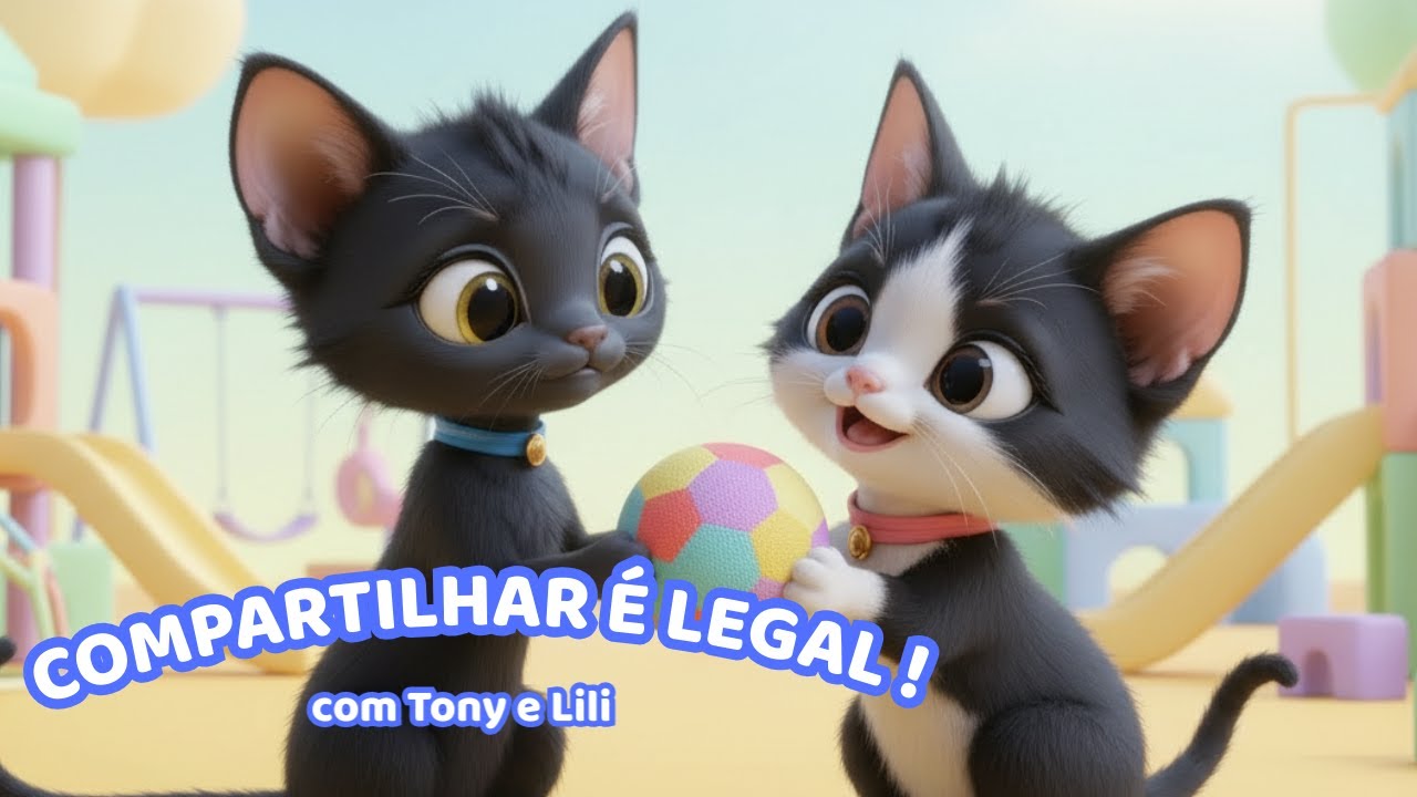 Compartilhar é legal com Tony e Lili 🐱💛 | Musica infantil para bebês