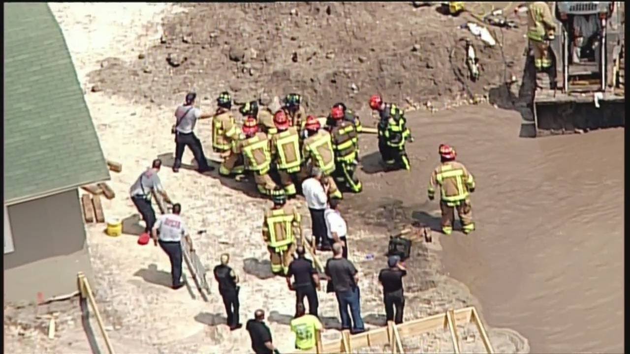 Construction worker gets trapped in equipment in Davie
