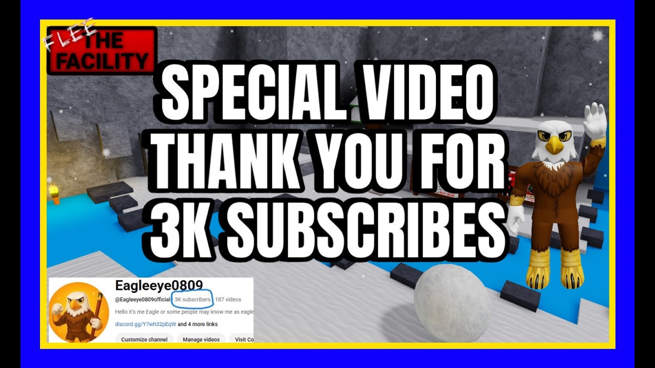 SURPRISE VIDEO THANK YOU FOR 3K SUBS ROBLOX (FLEE THE FACILITY)