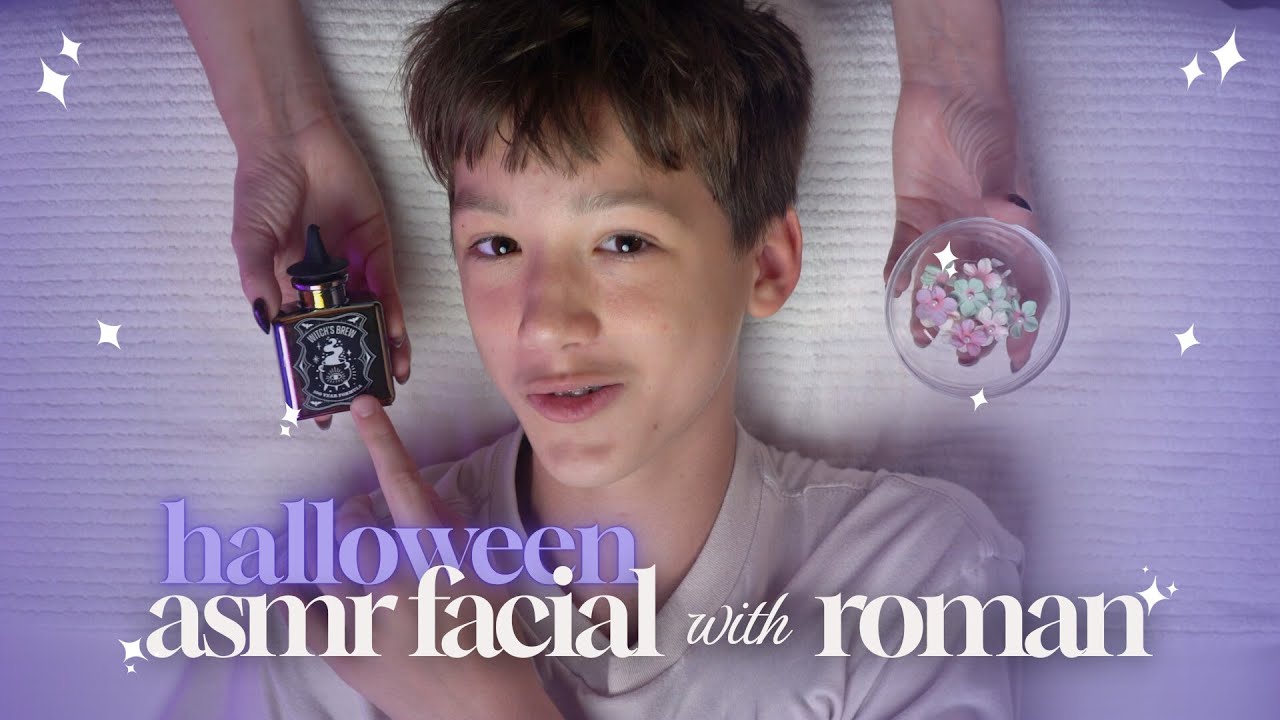 Giving my son A Facial | ASMR Face Massage, Jelly mask and Ice Globes #asmr