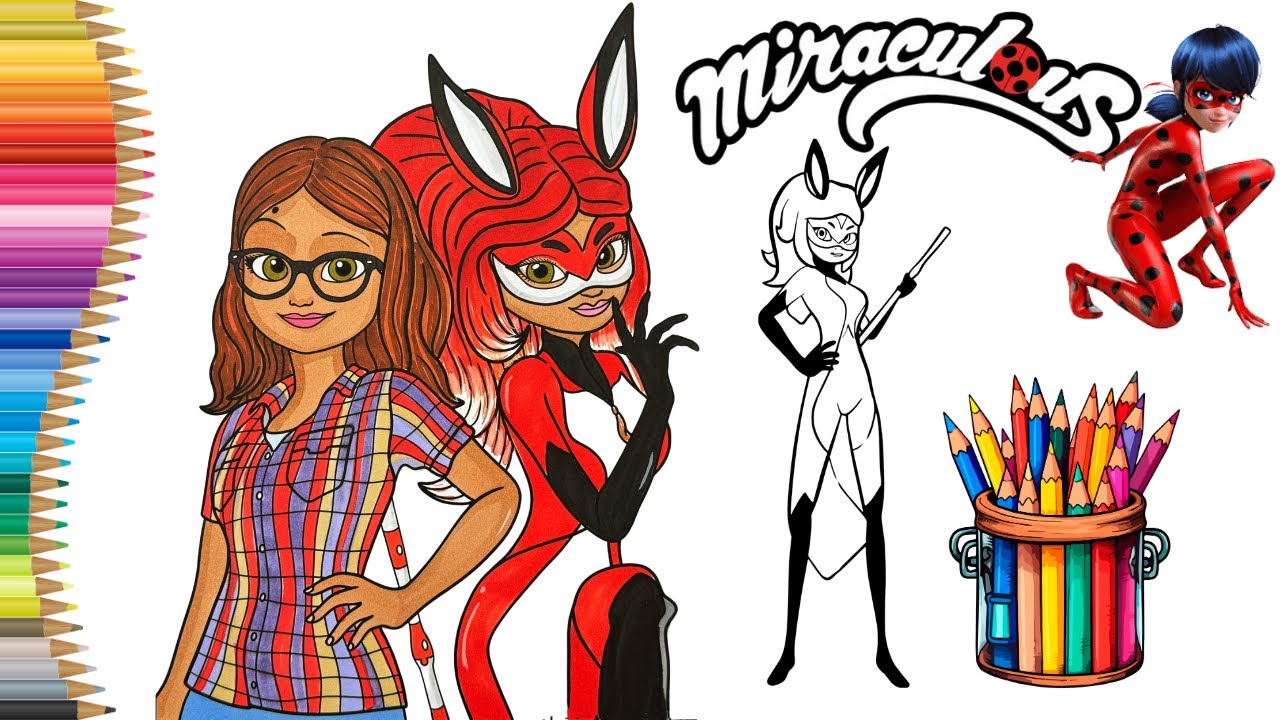 Coloring Alya Kwami Rena Rouge from Miraculous Ladybug🐞 Coloring Book Pages| Marinette & Her Friends