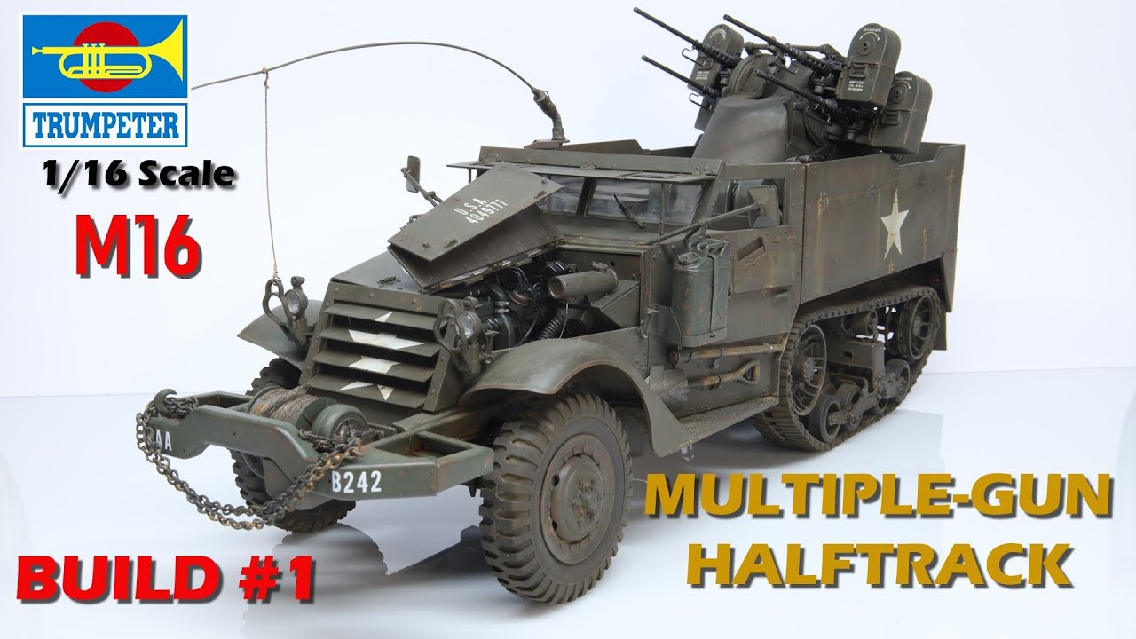Многоствольный моторный лафет M16 от Trumpeter в масштабе 1/16: Часть 1 «Двигатель и шасси» #ww2 ...
