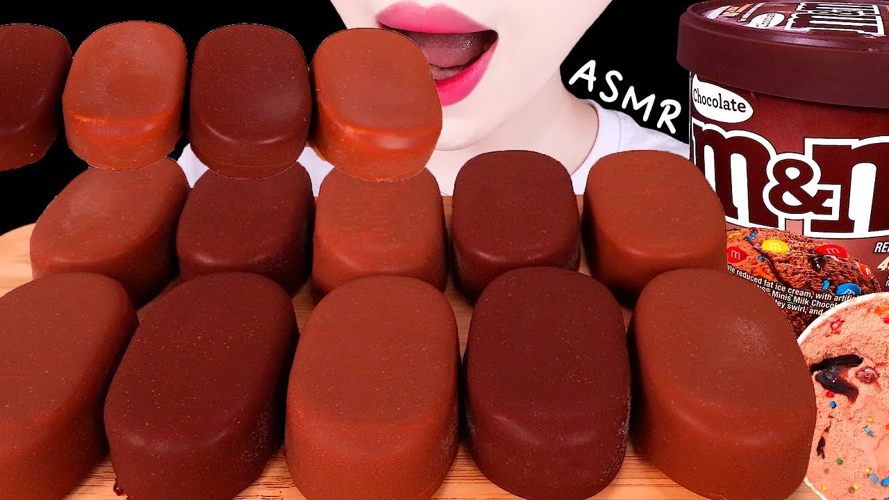 ASMR M&M'S CHOCOLATE ICE CREAM, DARK & MILK CHOCOLATE TICO ICE CREAM 초콜릿아이스크림EATING SOUNDS MUKBANG먹방