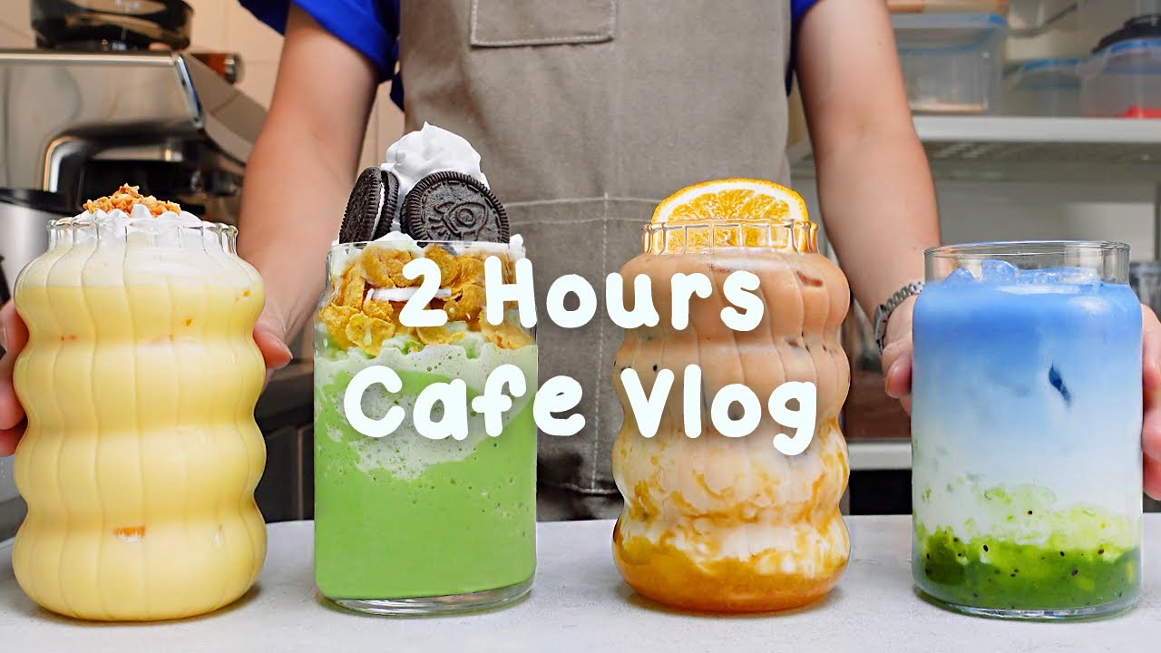 🥨지치고 힘들 땐 음료 ASMR로 힐링해요/주중의 여유로움/2시간 모음🌷2 Hours Vlog/Cafe Vlog/ASMR/Tasty Coffee