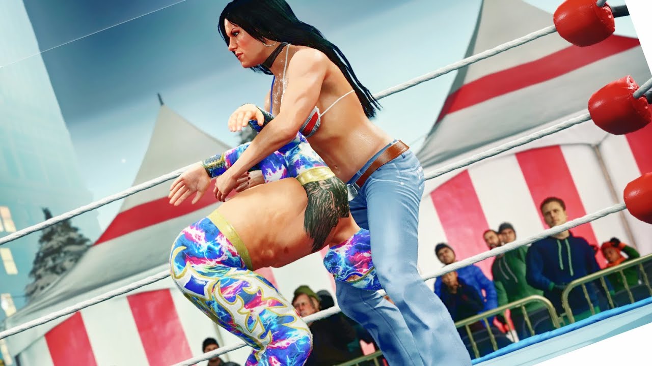 WWE 2K20 Chyna vs Sin Cara 2, intergender wrestling