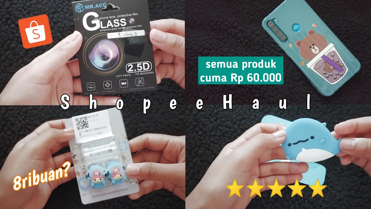 shopee haul 🛍️ aksesoris hp murah dan lengkap cuma 60ribu ♥