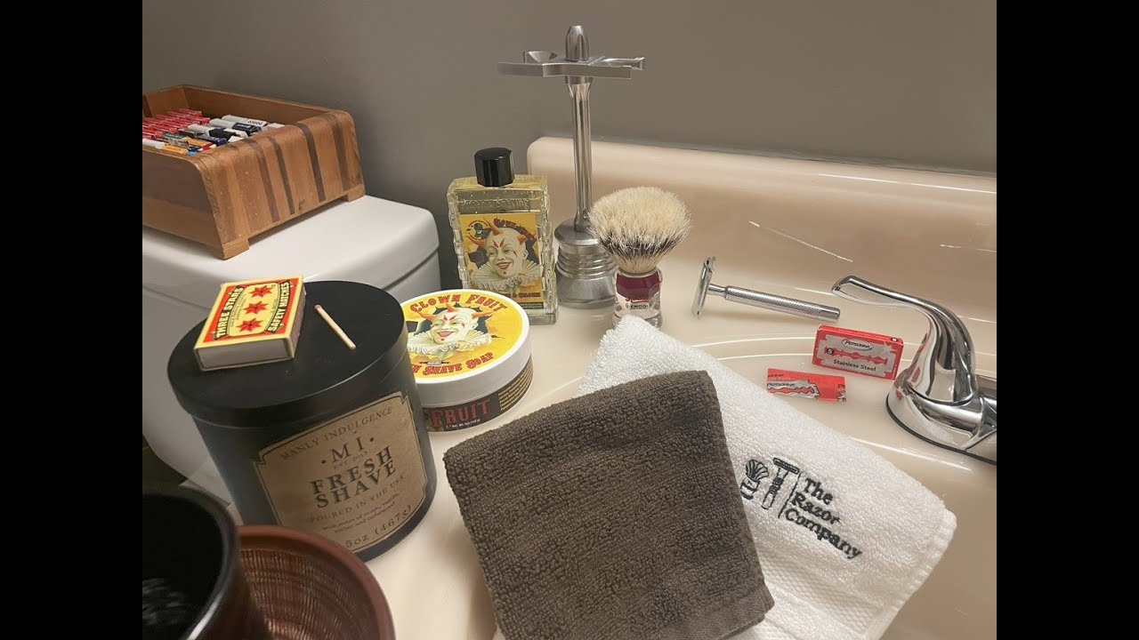 Shave #1 - Dovo Primo I, Persona Red, Semogue 830, PAA Clown Fruit, Dough Smith Bowl & Mug