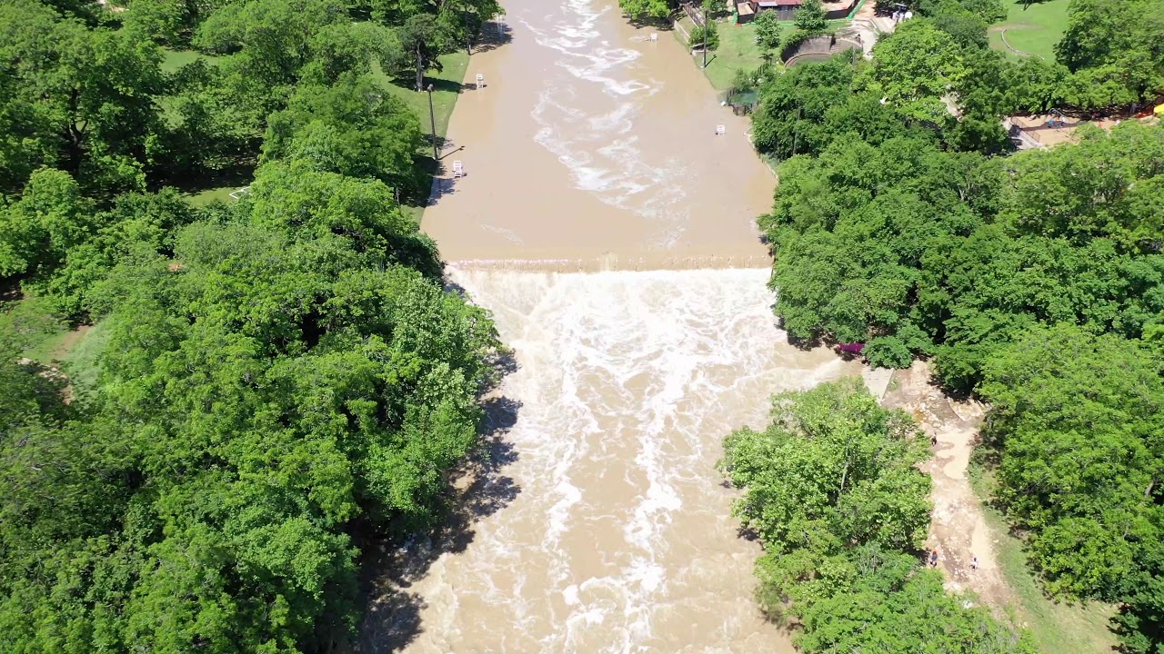 Barton Creek Flooding Barton Springs Pool | DJI Mavic 2 Pro | 4k [No Audio]