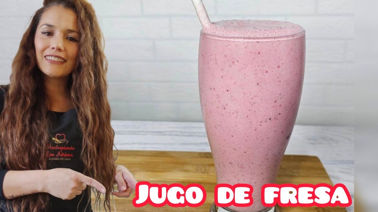 Como hacer BATIDO DE FRESA ,jugo de fresa CREMOSITO