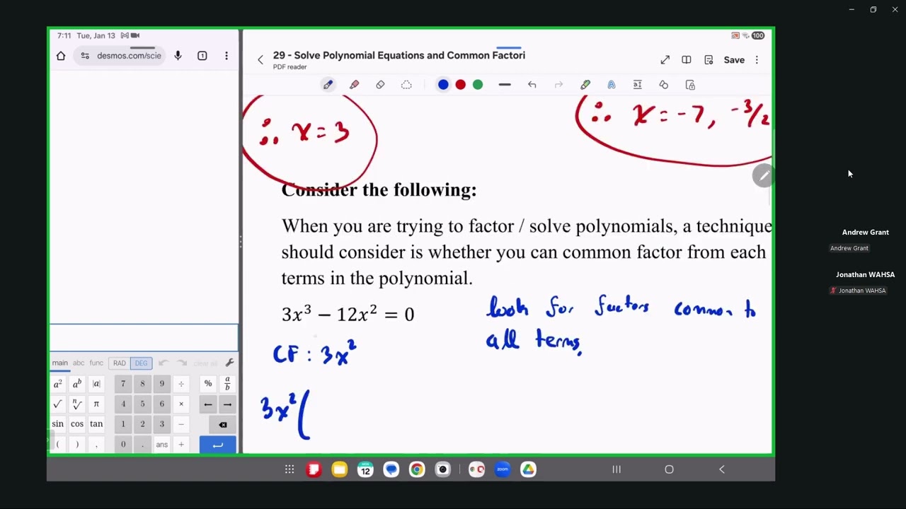 MHF4U Class 29: Unit 4 - Lesson 18.1: KQ 1 - 3