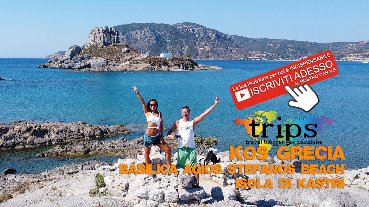 Kos Island Agios Stefanos Beach - Rovine della Basilica di Agios Stefanos - Isola di Kastri Grecia