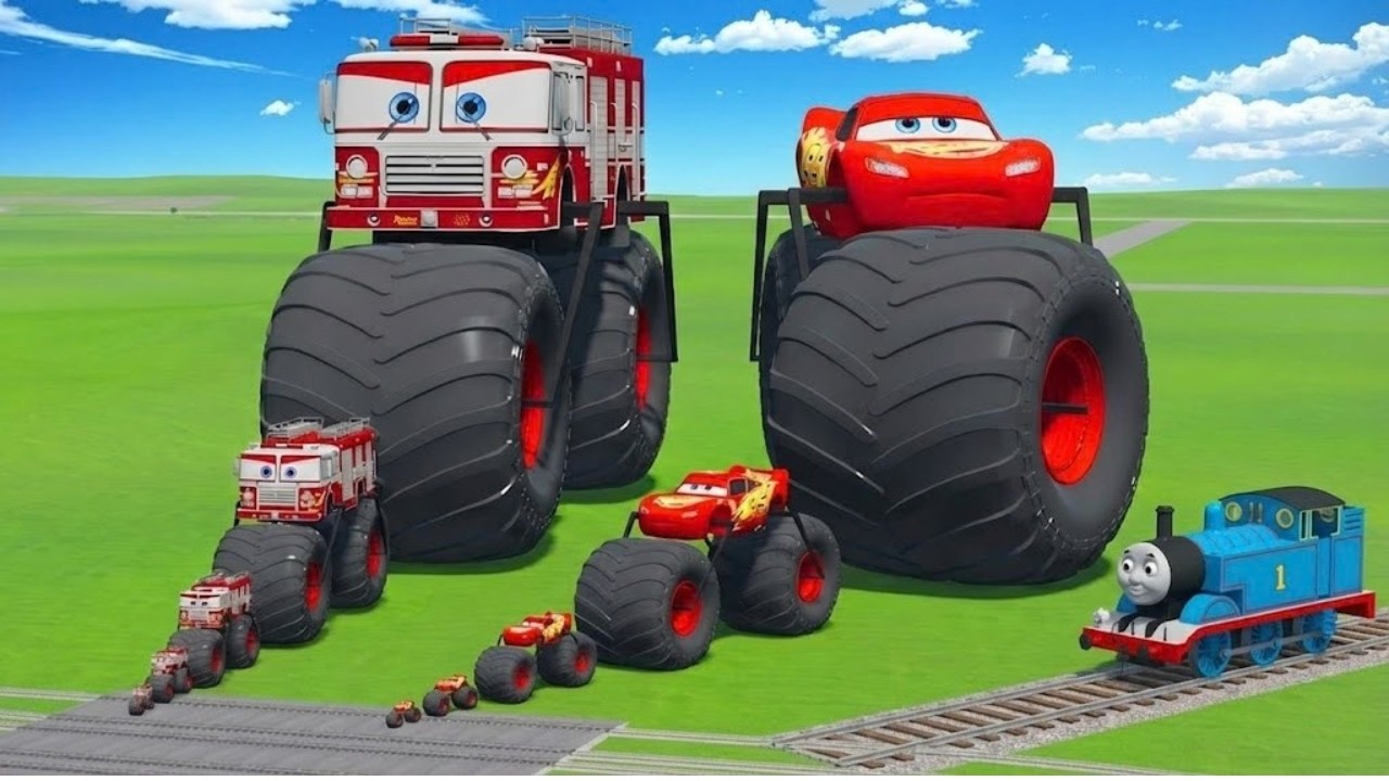 Большой и маленький Маккуин, Ламборгини против поезда и автобуса, BeamNG drive