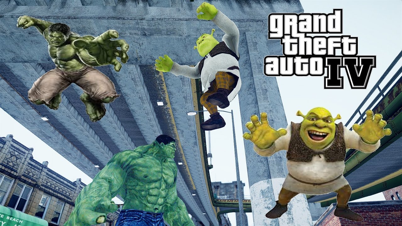 SHREK VS HULK - EPIC BATTLE - GTA IV