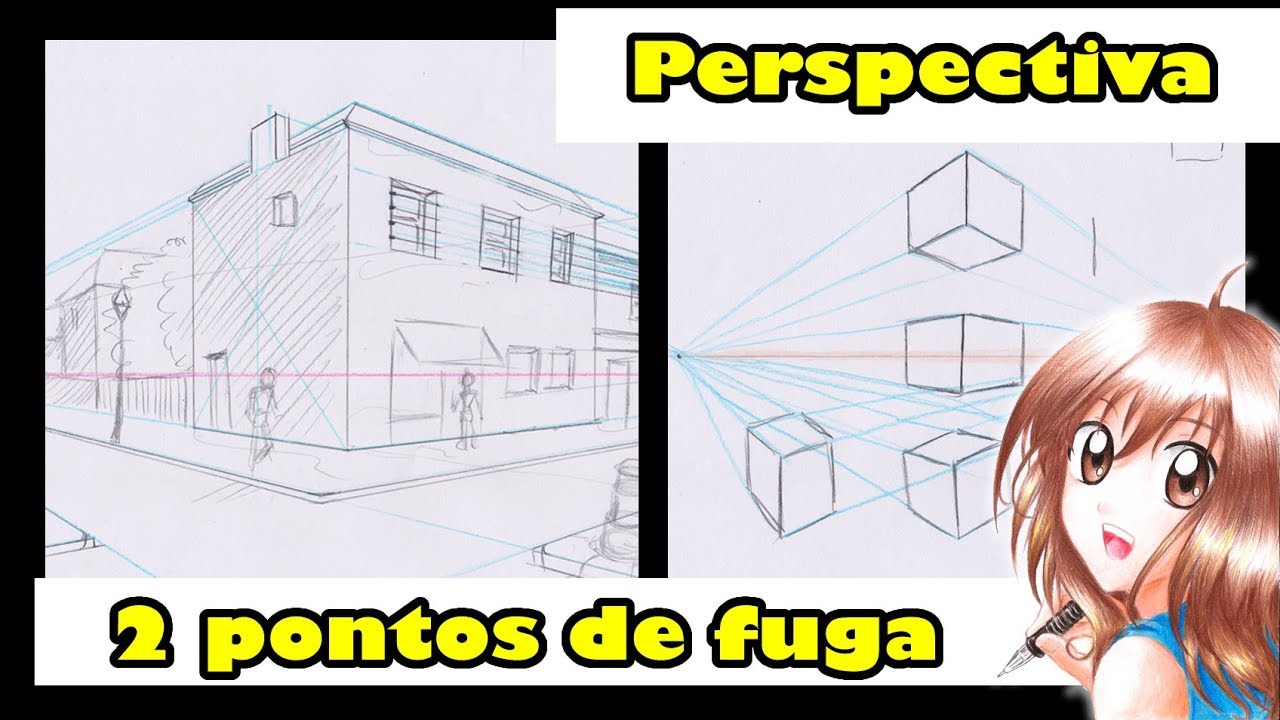 COMO DESENHAR CENÁRIO COM 2 PONTOS DE FUGA - PERSPECTIVA