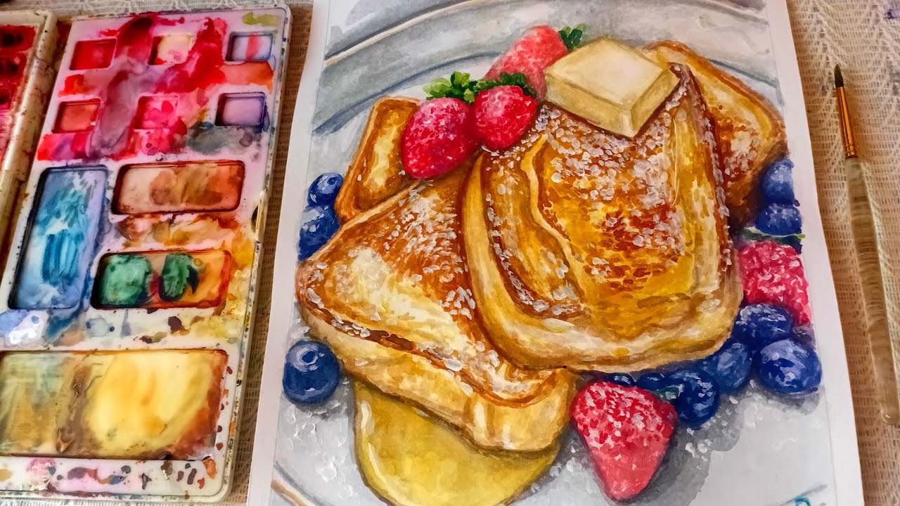 ~°•◇(ASMR) Cozy Paint with me || Food Art: Watercolor [FrenchToasts & Berries] 🍞🫐🍓 ☆°○
