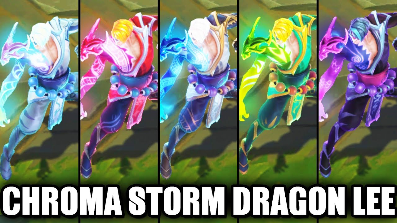 All Storm Dragon Lee Sin Chroma Skins Spotlight (League of Legends)
