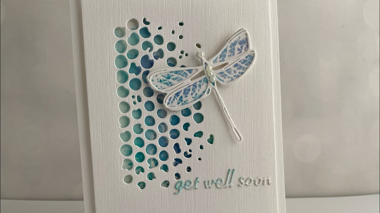 Creating veined wings for an insect die cut using mint leaves